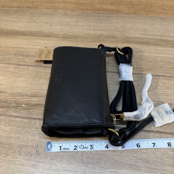 Margot Aiden Wallet On The String Black Leather Crossbody Phone Card Holder - Picture 10 of 10